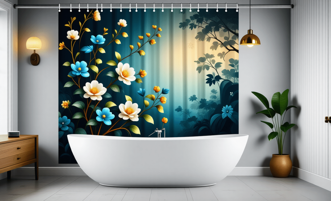 Réaliser une décoration murale sur un rideau de douche